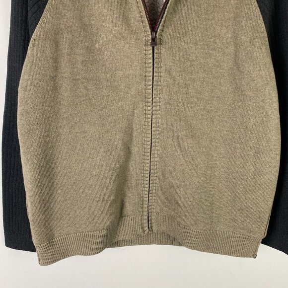 Carbon 2 Cobalt Sweater Mens Size M Full Zip Sherpa Lined Jacket Beige Gray - Picture 3 of 10